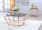 Clifton Coffee Table, Rose Gold & Smoky Glass